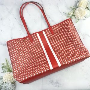 Tory Burch Red Tzag Tote Handbag